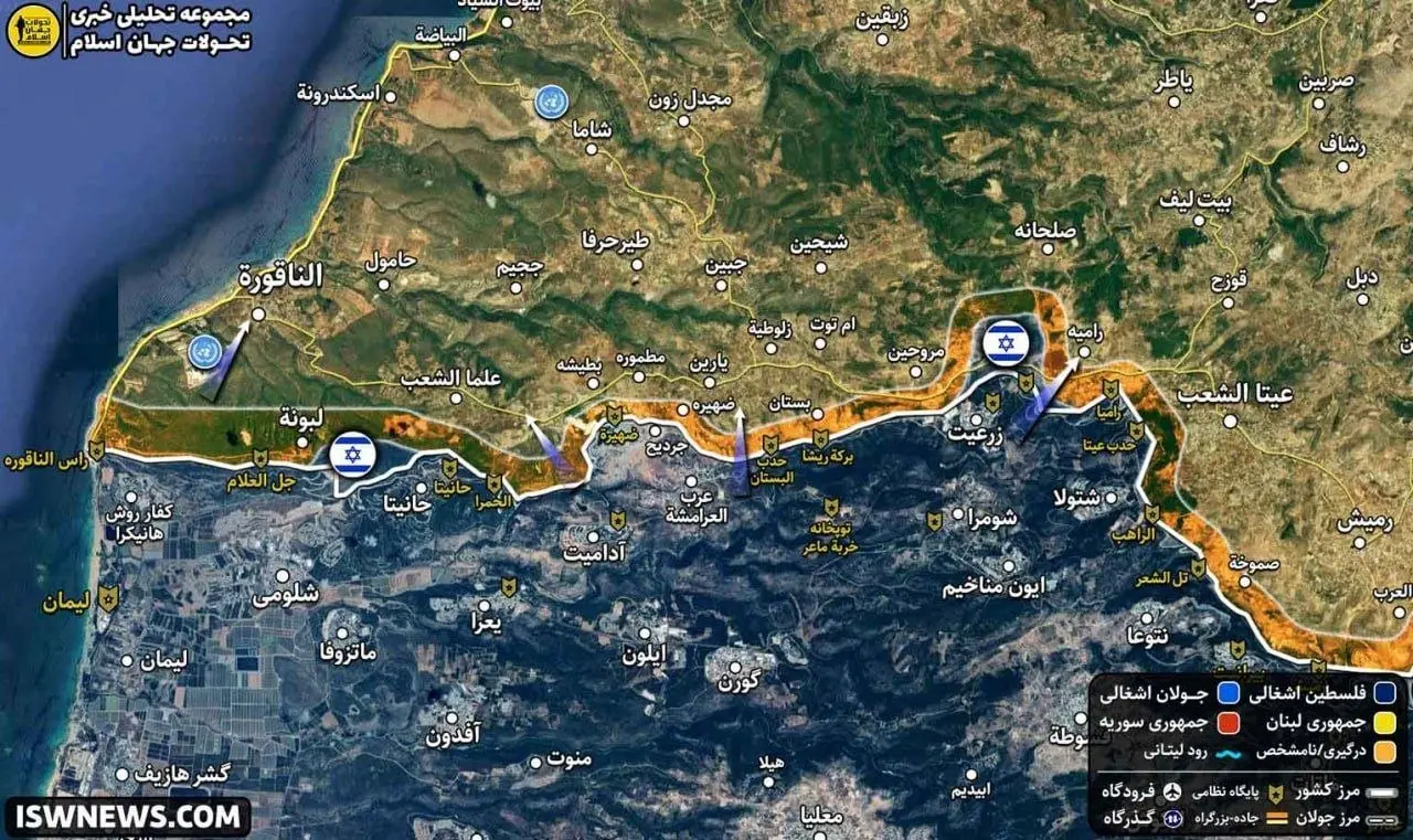 Nakura beldesi itibariyle Lübnan sınır hattında İsrail'in çoklu saldırıları