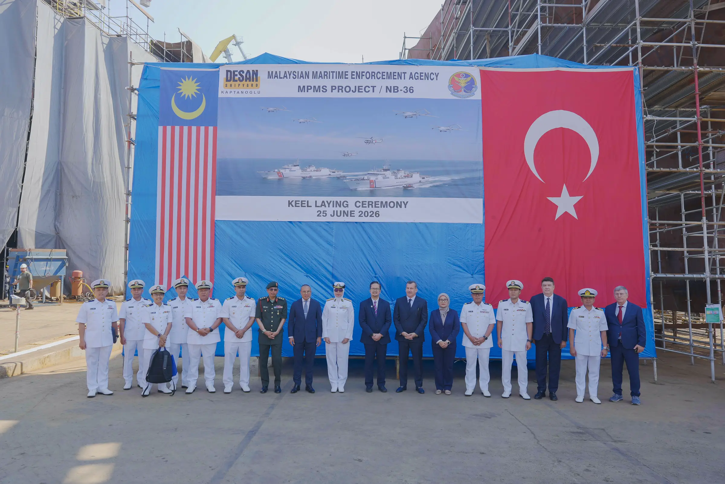 DESAN, Malezya için inşa ettiği ikinci sahil güvenlik gemisini kızağa koydu