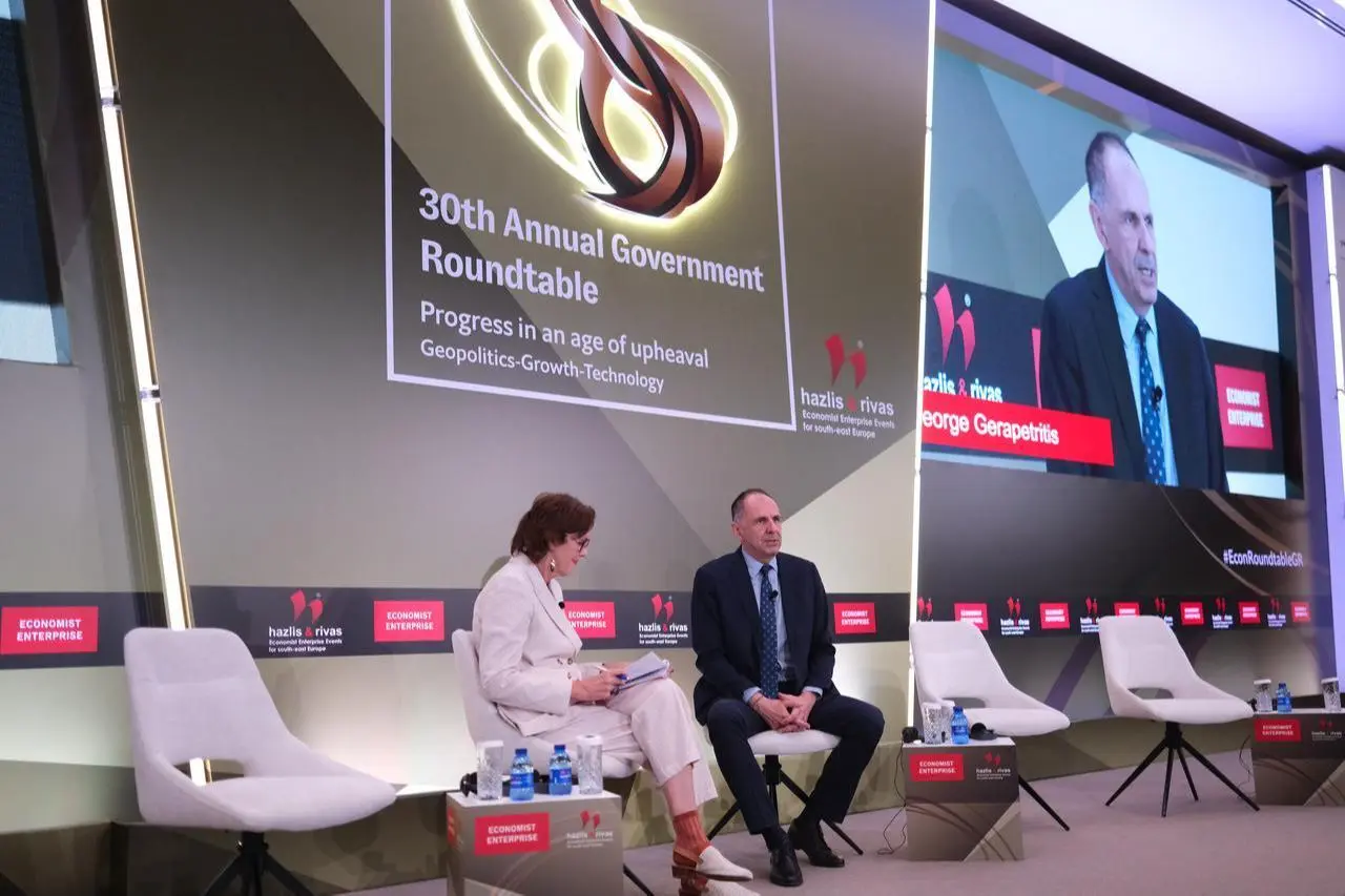 Yunanistan Milli Savunma Bakanı Nikos Dendias, 9 Temmuz 2026'da Atina'da düzenlenen 30. Yıllık Hükümet Yuvarlak Masa Toplantısı'na katıldı. (AA)