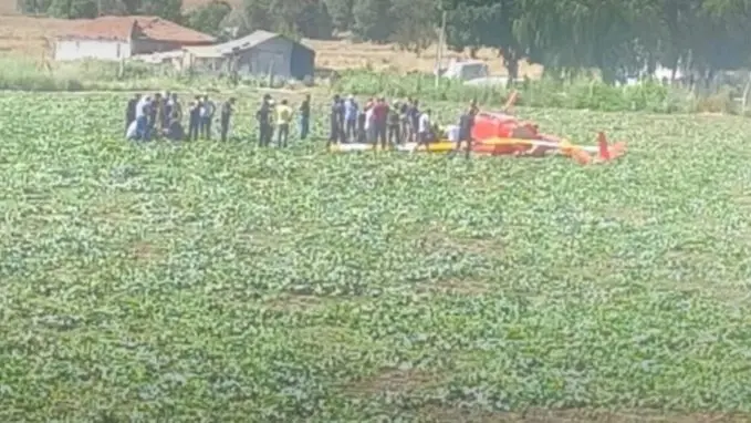 Ankara Temelli’de eğitim helikopteri düştü: 2 yaralı