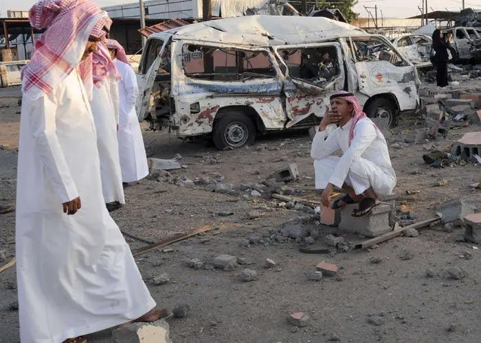 Yemen'deki Husi milisleri tarafından Necran'a gerçekleştirilen füze ve roket saldırılarından bir kesit. (2016)
